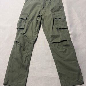 Men's Green Cargo Chinos 30/30 100% Cotton
